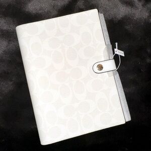 NEW! COACH Signature C Notebook Cover (Notebook Not Included) Chalk White NWOT